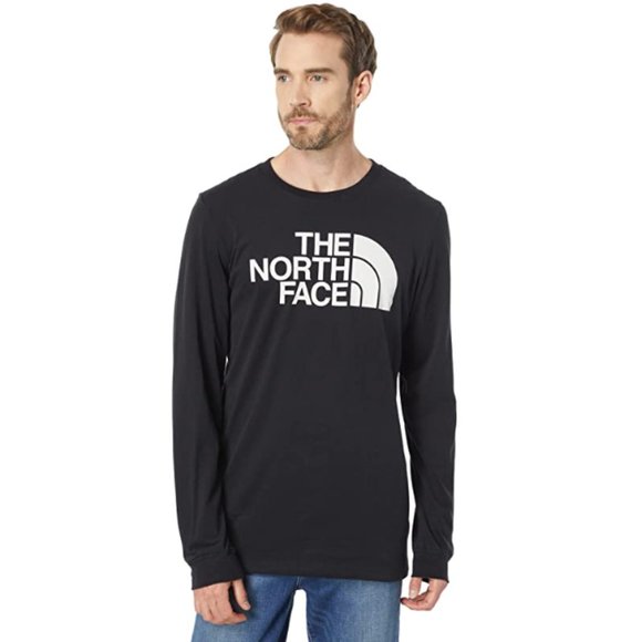 THE NORTH FACE Men's Half Dome Long Sleeve Tee TNF Size S Black/Vintage White - Picture 1 of 2